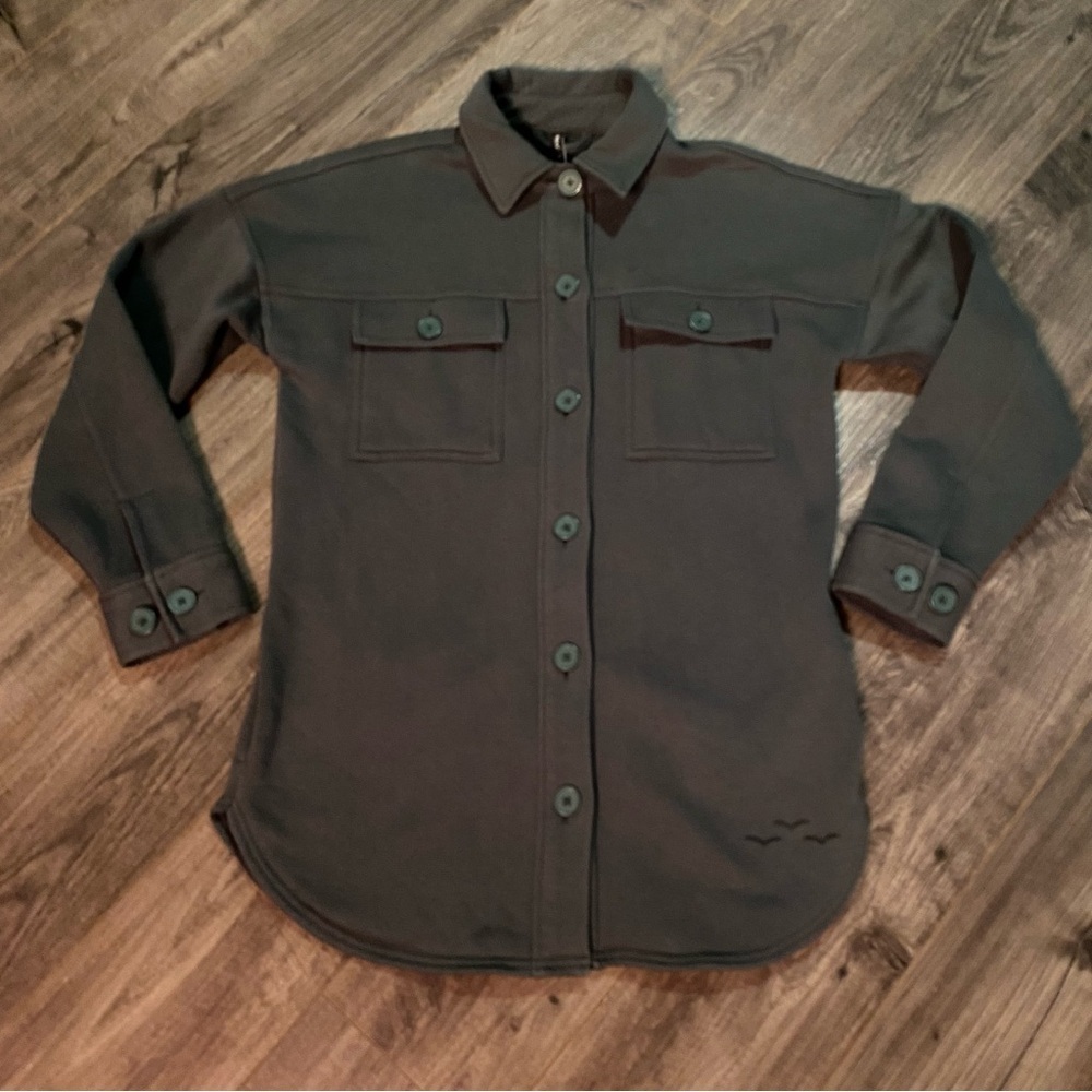Lazy Pants‎ Fleece Shacket green small - Picture 2 of 11
